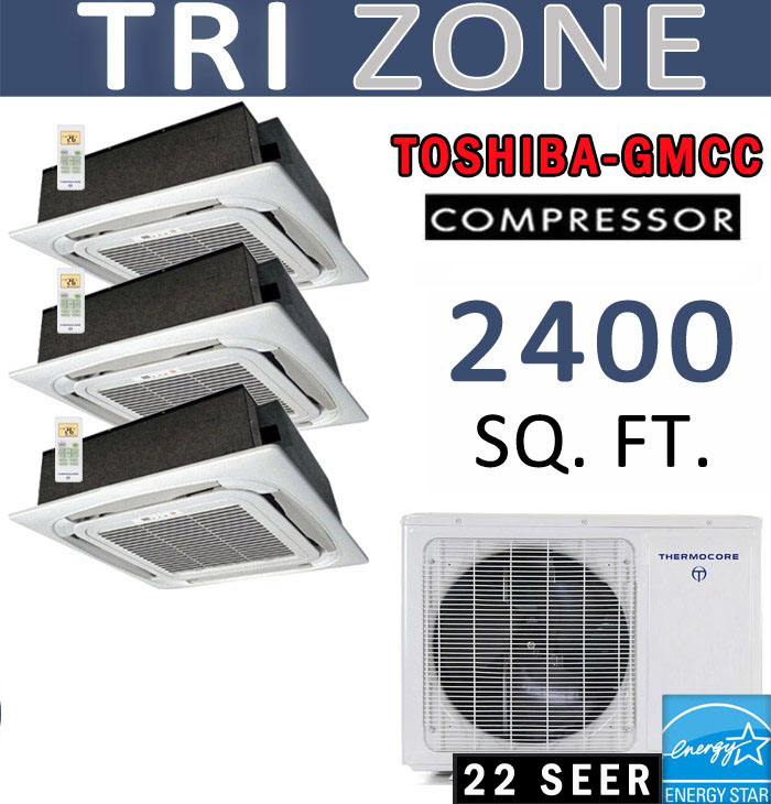 Dual Zone Senville Mini Split, 24000 BTU AC Air Conditioner w/ Heat Pump