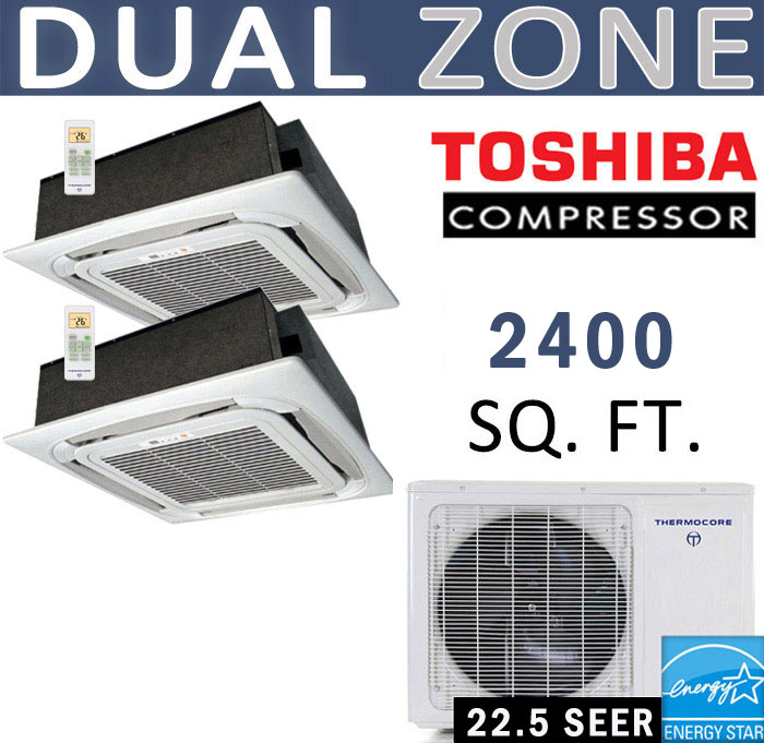 Dual Zone Senville Mini Split, 48000 BTU AC Air Conditioner w/ Heat Pump