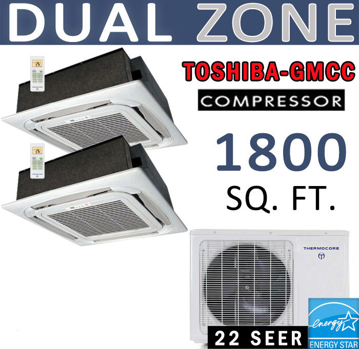 Dual Zone Thermocore Mini Split, 24000 BTU AC Air Conditioner w/ Heat Pump