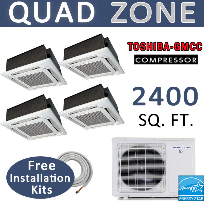 Quad Ductless Mini Split Air Conditioner Heat Pump 12000 X 4